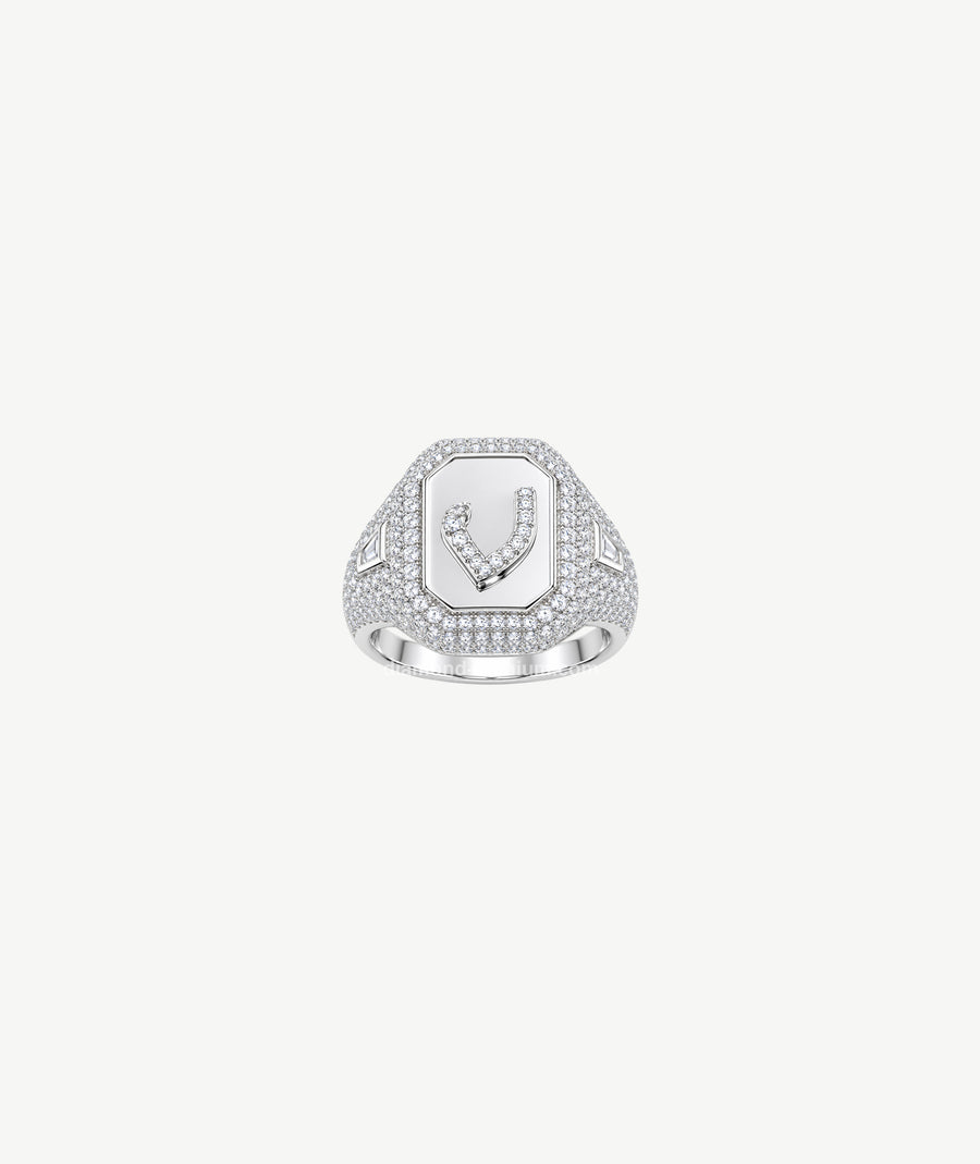 LETTER SILVER RING | خاتم فضة بتصميم حرف