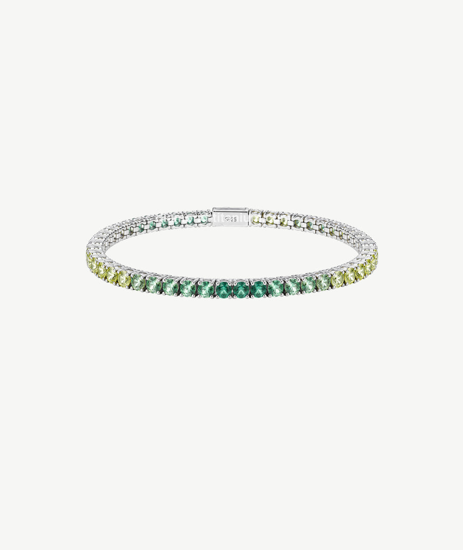 FENTA GREEN GRADIENT SILVER BRACELET | سوار فنتا فضة بتدرج أخضر