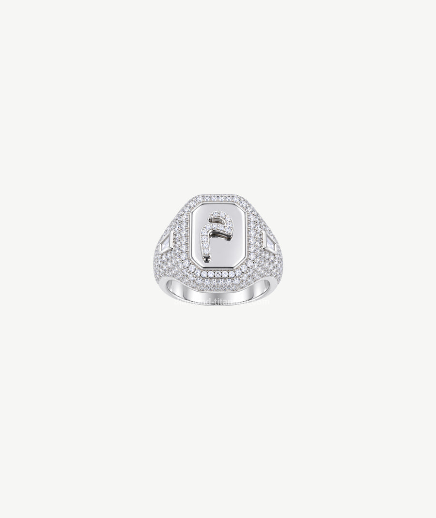 LETTER SILVER RING | خاتم فضة بتصميم حرف