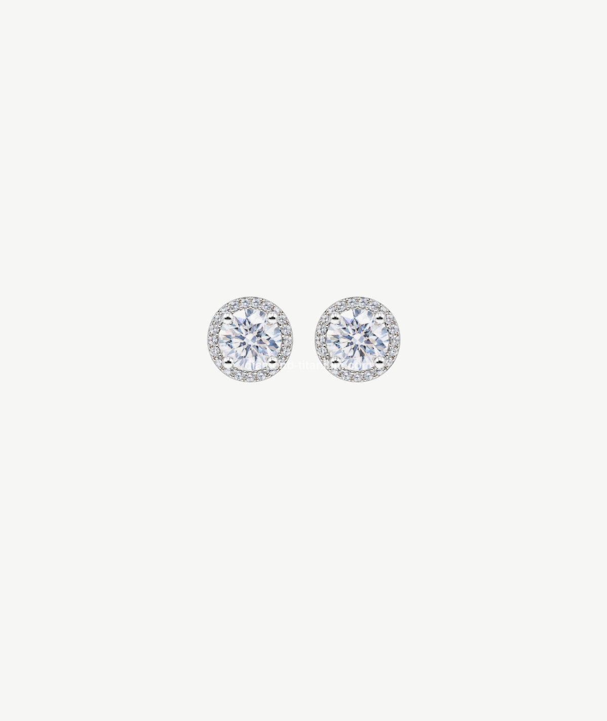 ROUND HALO SILVER EARRINGS | أقراط فضة دائرية بهالة لامعة