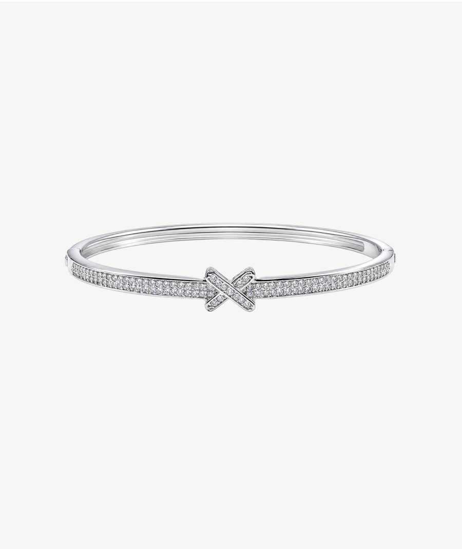 CRISSCROSS SILVER BANGLE | سوار فضة بتصميم متقاطع