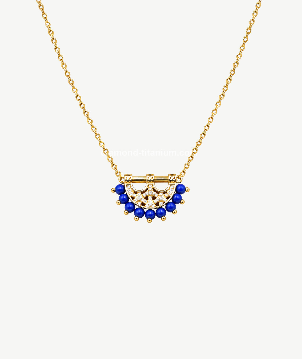 BLUE STONE SILVER NECKLACE | عقد فضة بأحجار زرقاء