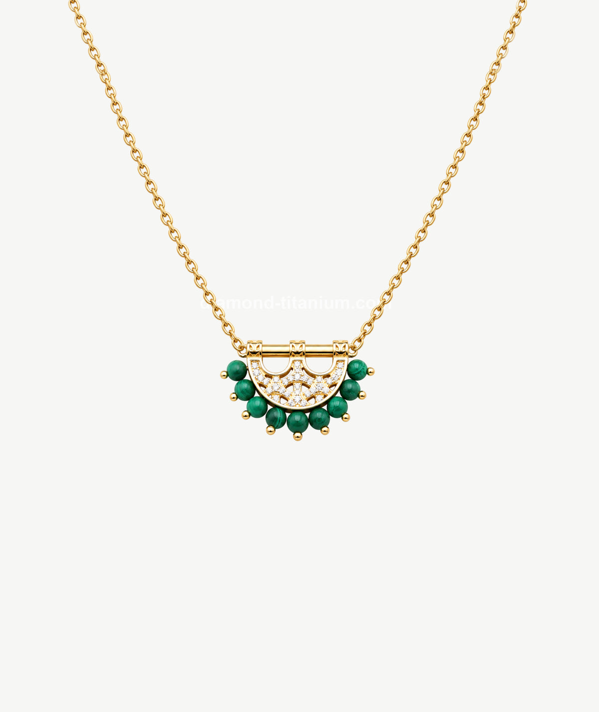 GREEN STONE SILVER NECKLACE | عقد فضة بأحجار خضراء
