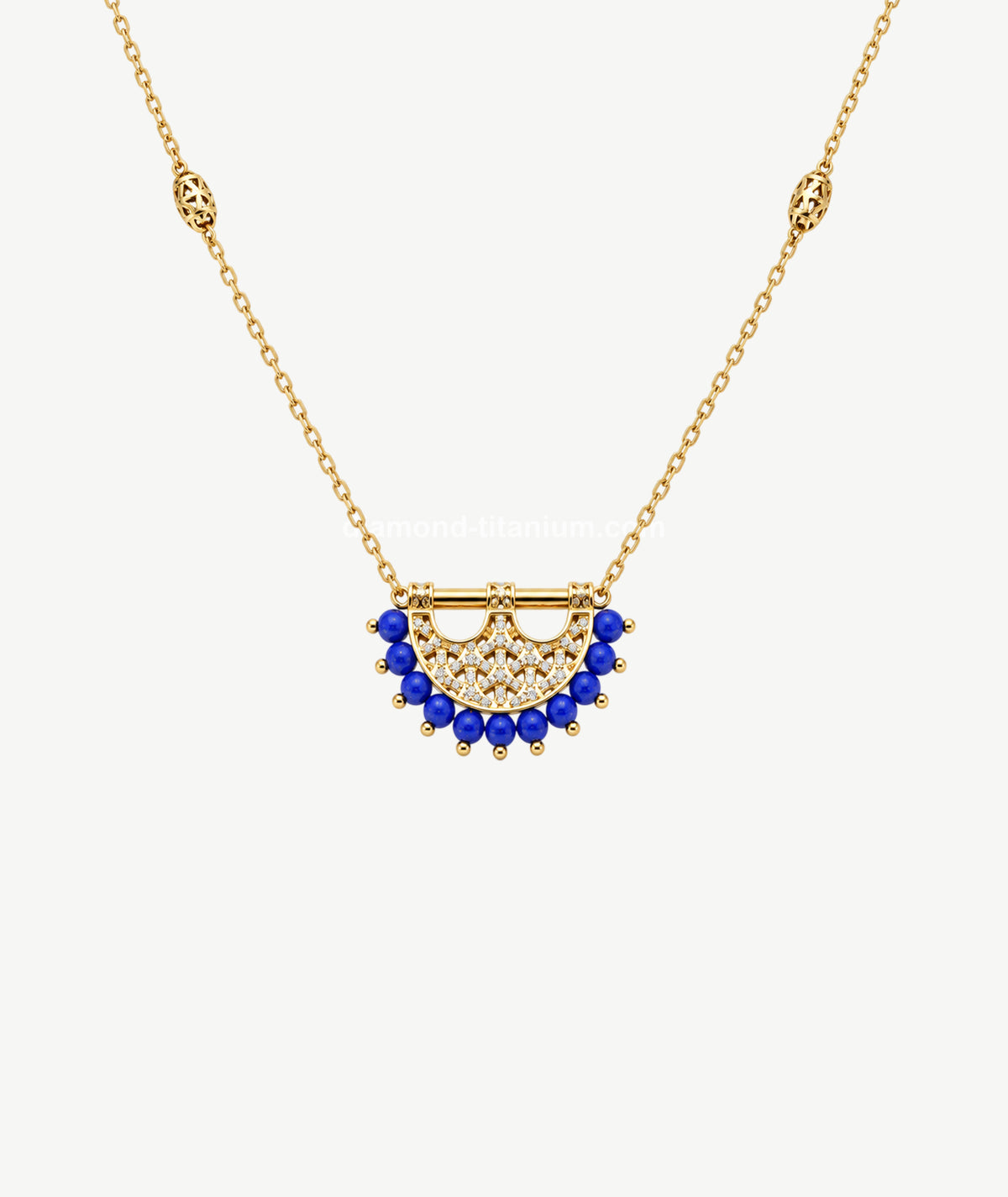 BLUE STONE SILVER NECKLACE | عقد فضة بأحجار زرقاء