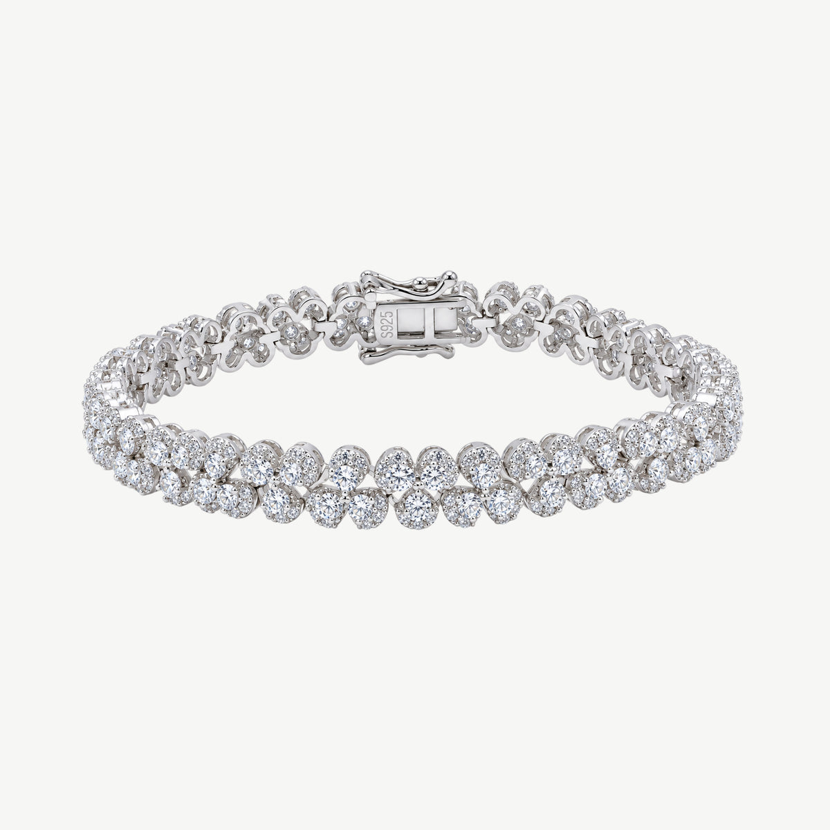 WHITE STONE SILVER BRACELET | سوار فضة بأحجار بيضاء