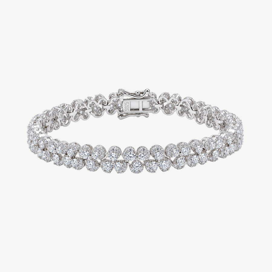 WHITE STONE SILVER BRACELET | سوار فضة بأحجار بيضاء