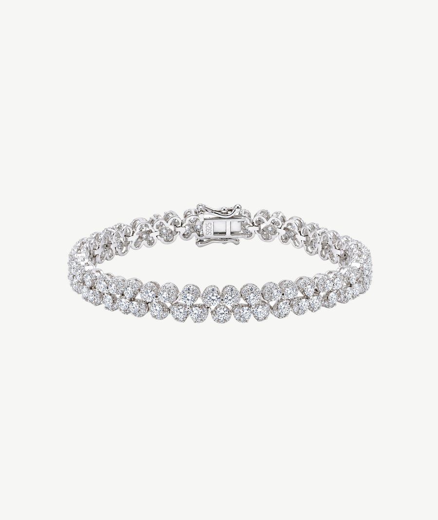 WHITE STONE SILVER BRACELET | سوار فضة بأحجار بيضاء