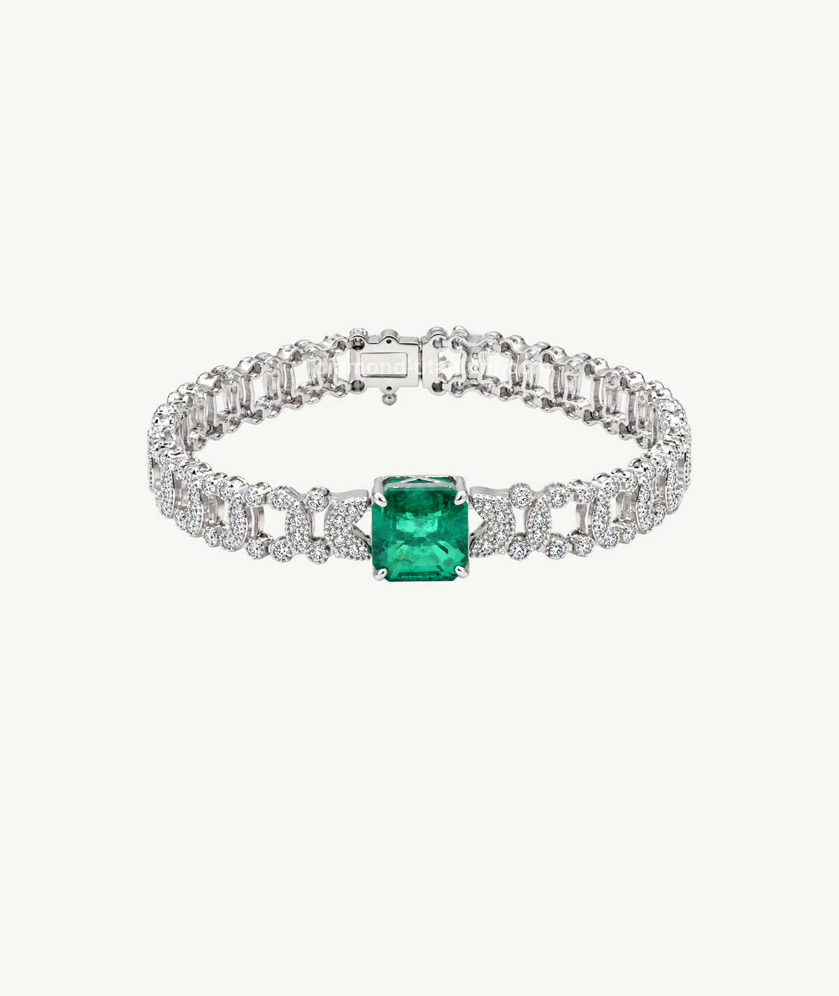 ELEGANT GREEN STONE SILVER BRACELET | سوار فضة أنيق بحجر أخضر