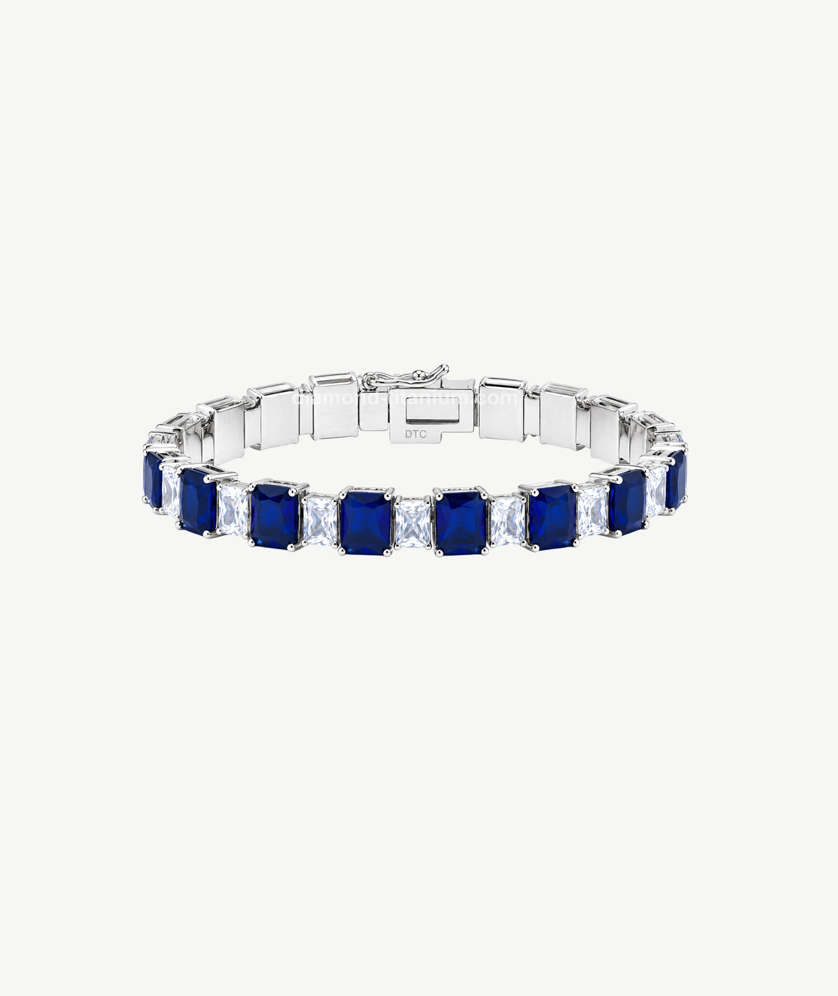 BLUE & WHITE STONE SILVER BRACELET | سوار فضة بأحجار زرقاء وبيضاء