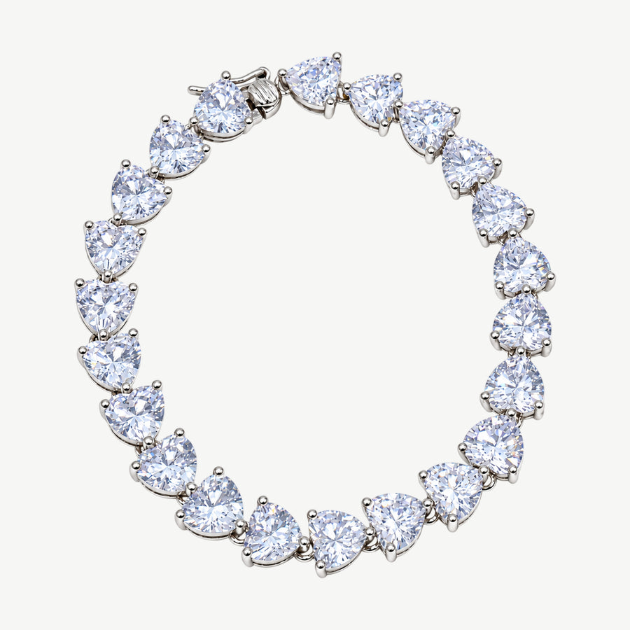 WHITE STONE SILVER BRACELET | سوار فضة بأحجار بيضاء