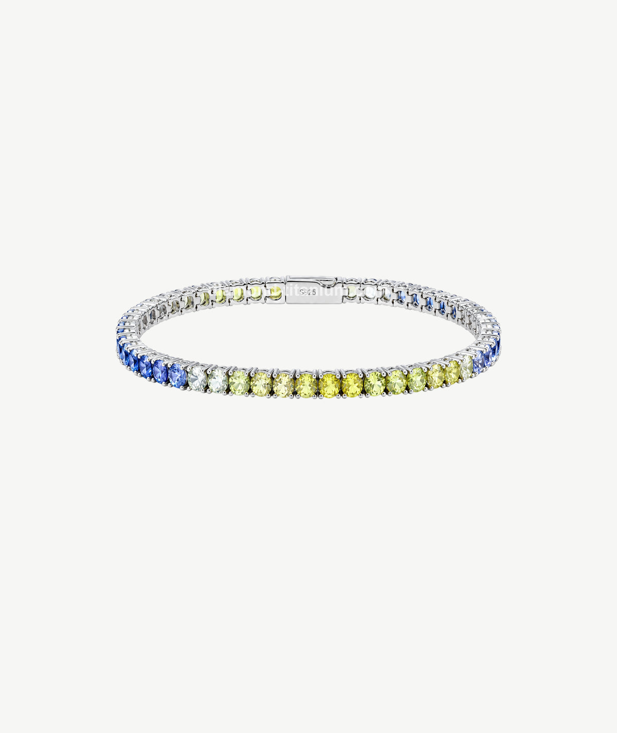 FENTA BLUE & YELLOW GRADIENT SILVER BRACELET | سوار فنتا فضة بتدرج أزرق وأصفر