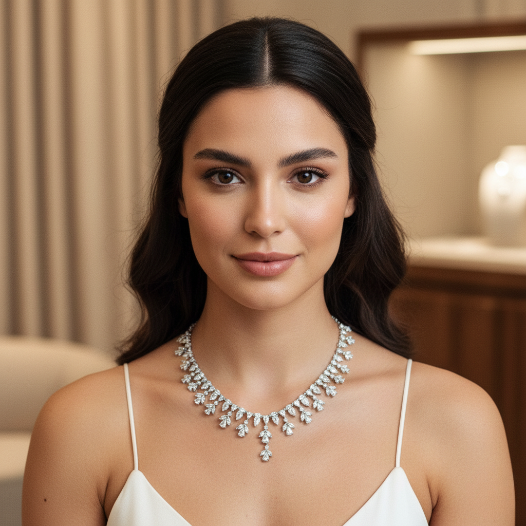 Diamond Titanium Long Necklace