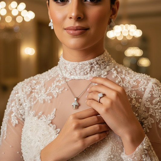 Diamond Titanium Wedding Set