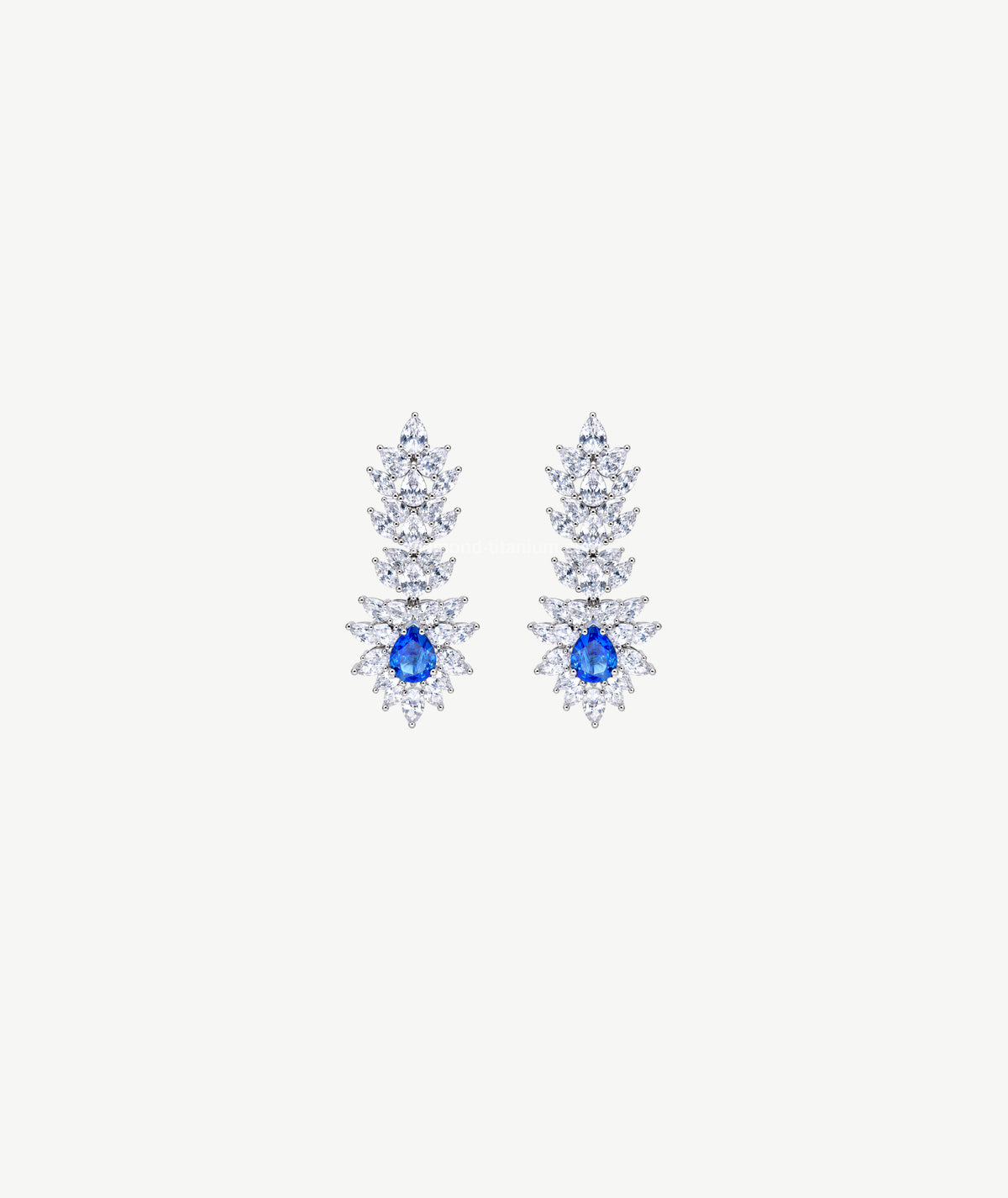 BLUE PEAR STONE SILVER DROP EARRINGS | أقراط فضة متدلية بحجر أزرق كمثري
