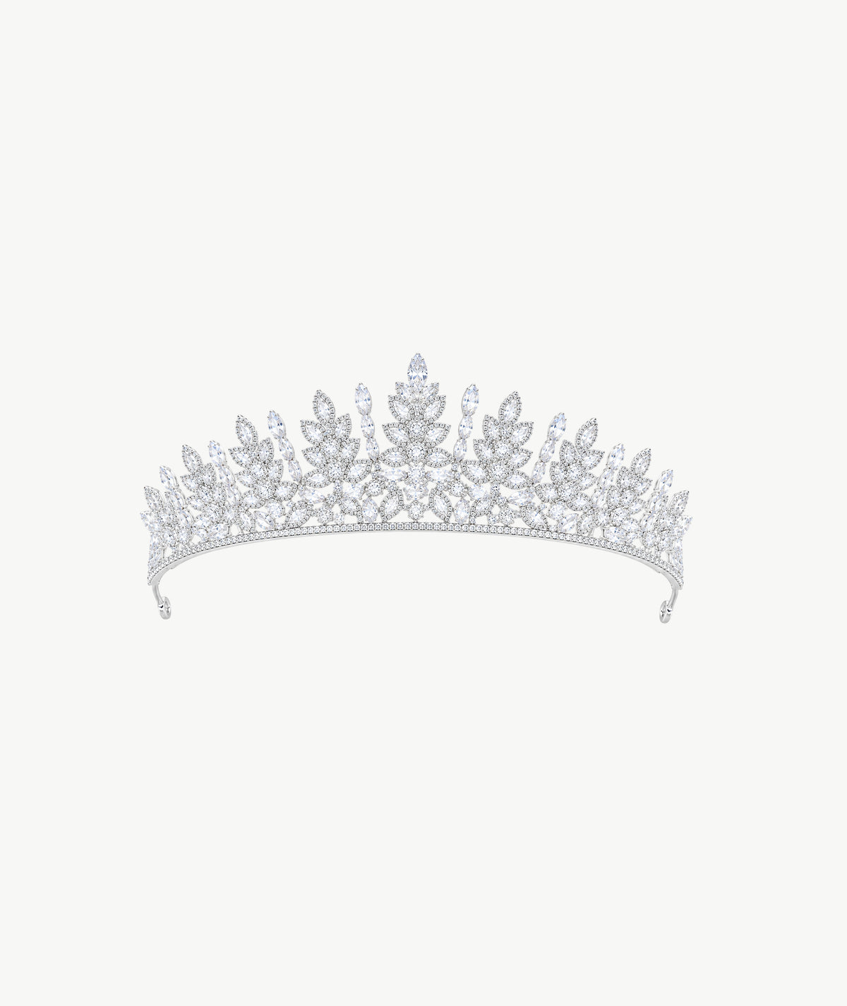 WHITE LEAF SILVER TIARA | تاج فضة بأوراق بيضاء