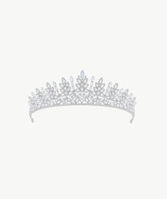 WHITE LEAF SILVER TIARA | تاج فضة بأوراق بيضاء