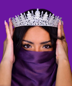 WHITE LEAF SILVER TIARA | تاج فضة بأوراق بيضاء