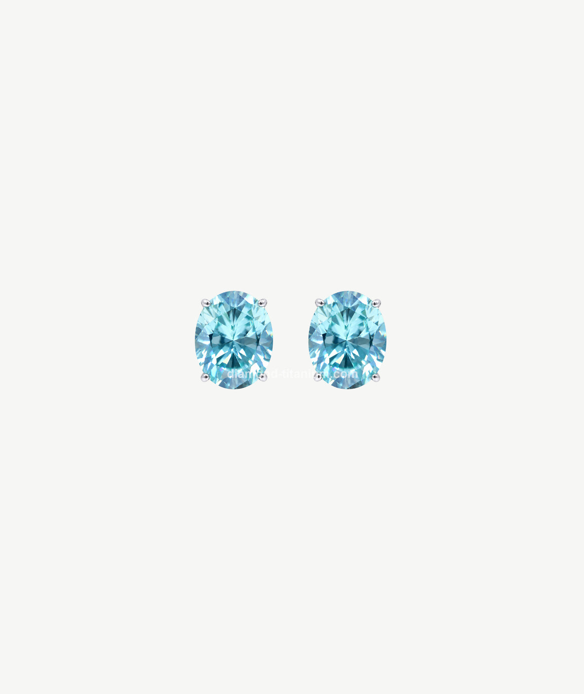 LIGHT BLUE OVAL SILVER EARRINGS | أقراط فضة بحجر أزرق فاتح بيضاوي