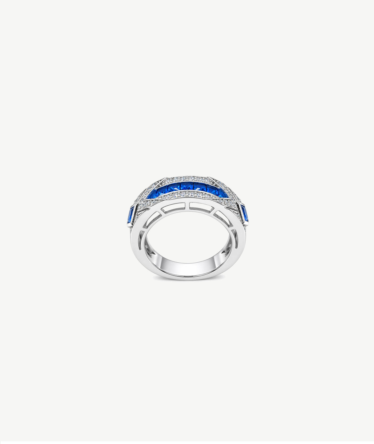 BLUE STONE SILVER RING | خاتم فضة بأحجار زرقاء