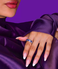BLUE STONE SILVER RING | خاتم فضة بأحجار زرقاء