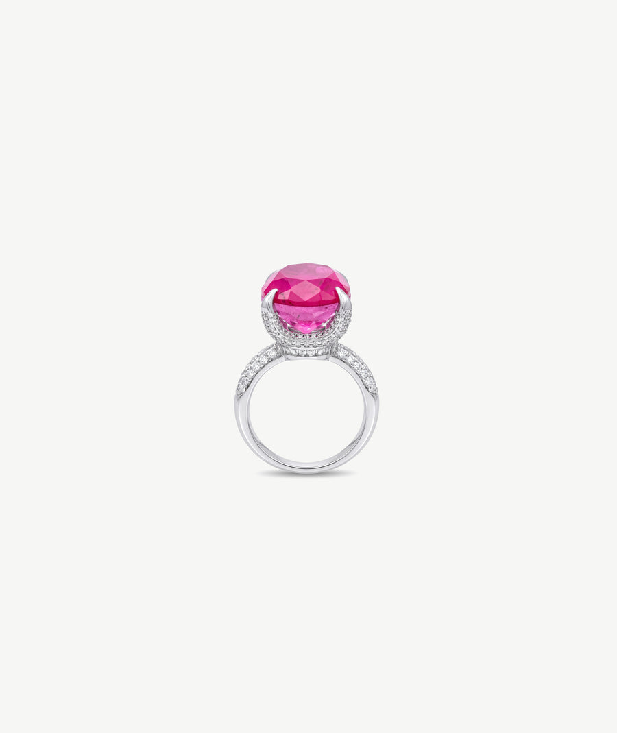 PINK SILVER RING | خاتم فضة بحجر وردي