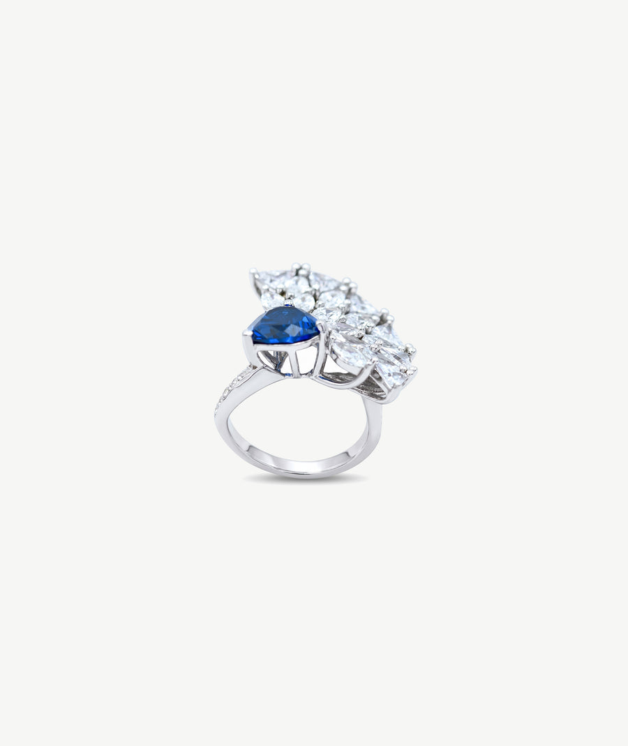 BLUE STONE SILVER RING | خاتم فضة بحجر أزرق