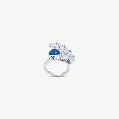 BLUE STONE SILVER RING | خاتم فضة بحجر أزرق
