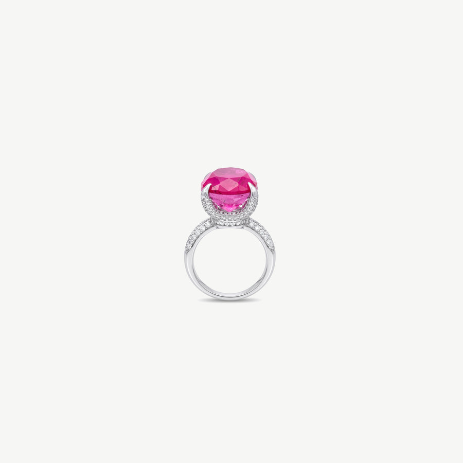 PINK SILVER RING | خاتم فضة بحجر وردي