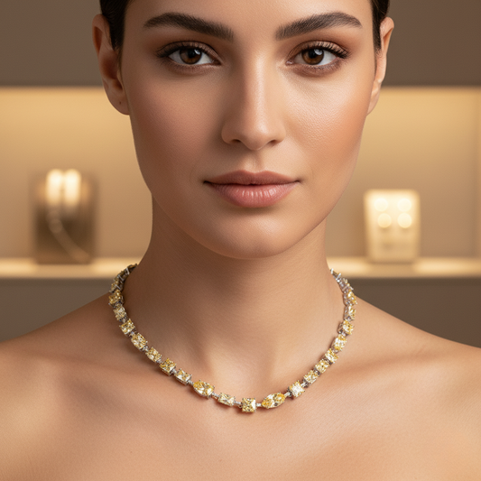 Diamond Titanium Long Necklace