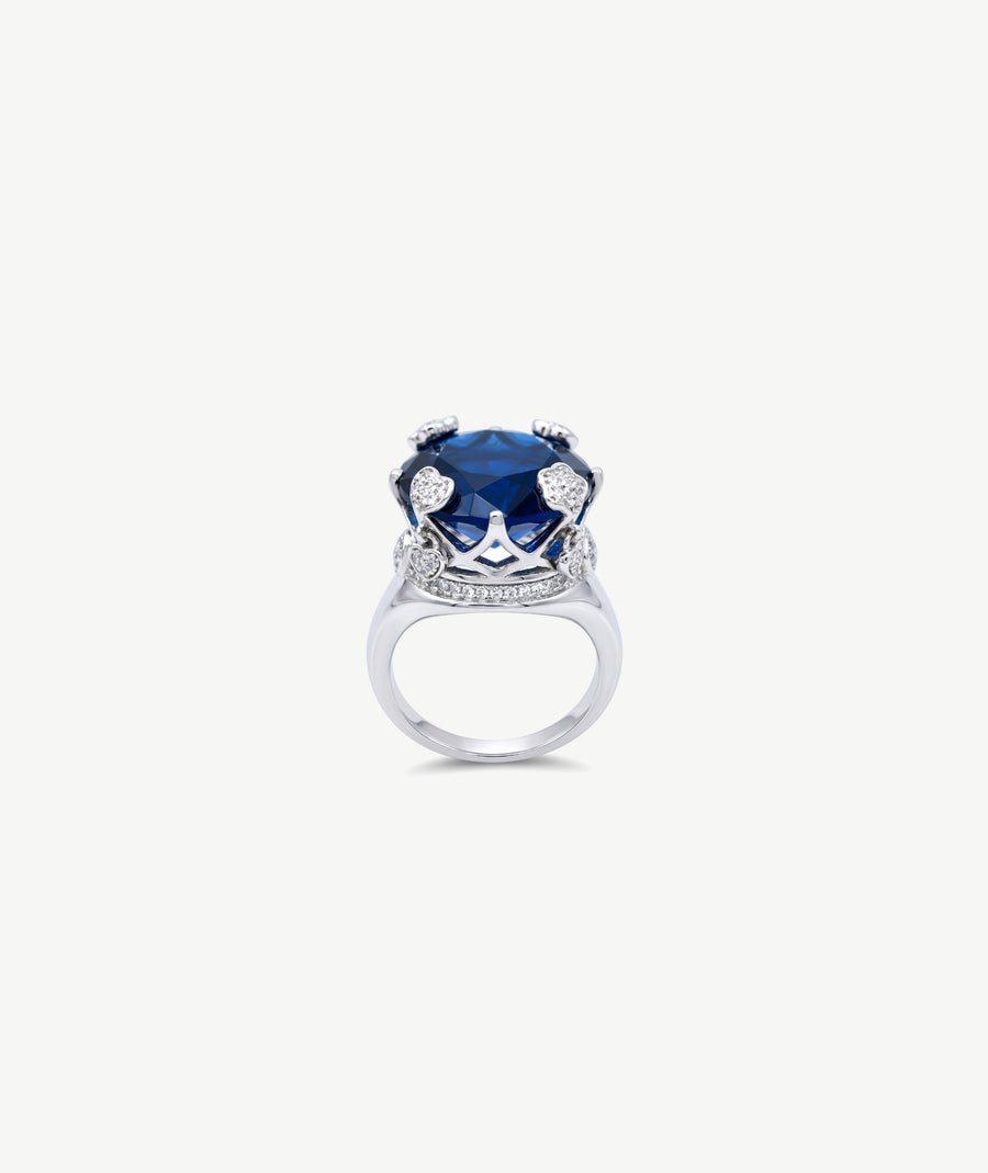 BLUE STONE SILVER RING | خاتم فضة بحجر أزرق