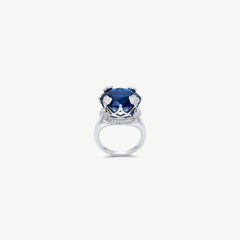 BLUE STONE SILVER RING | خاتم فضة بحجر أزرق