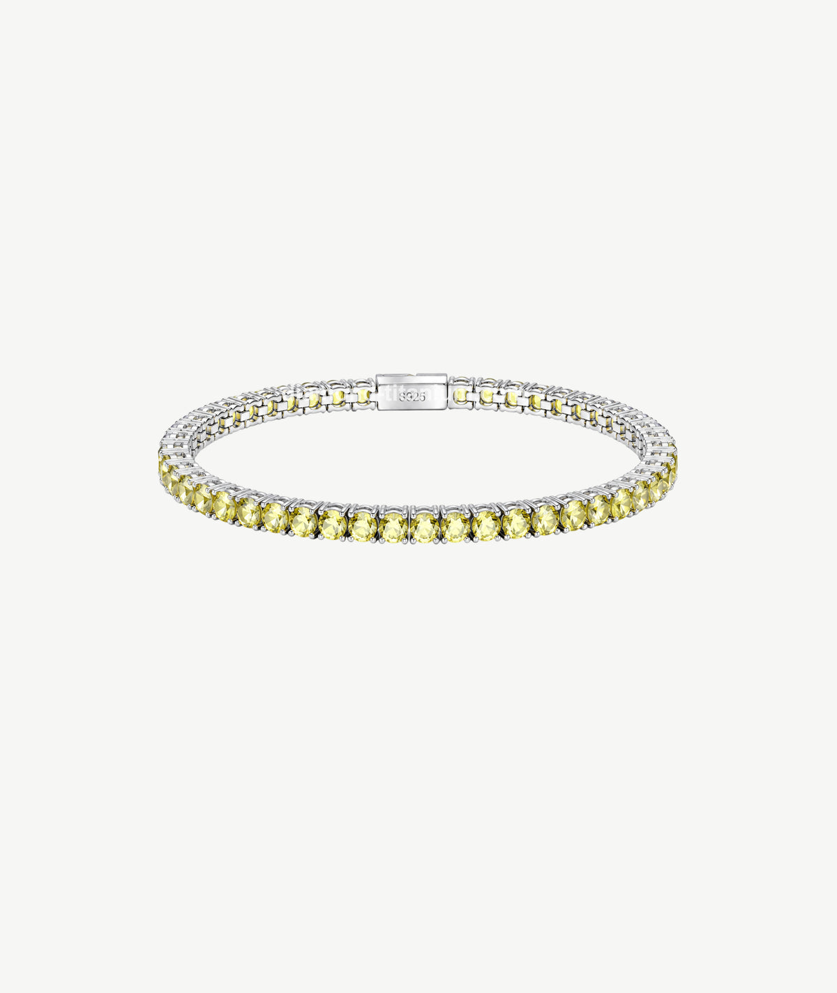 YELLOW SAPPHIRE SILVER BRACELET | سوار فضة بلون الياقوت الأصفر