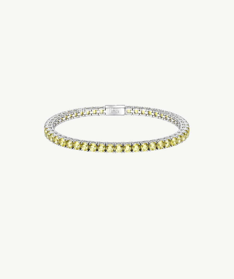 YELLOW SAPPHIRE SILVER BRACELET | سوار فضة بلون الياقوت الأصفر