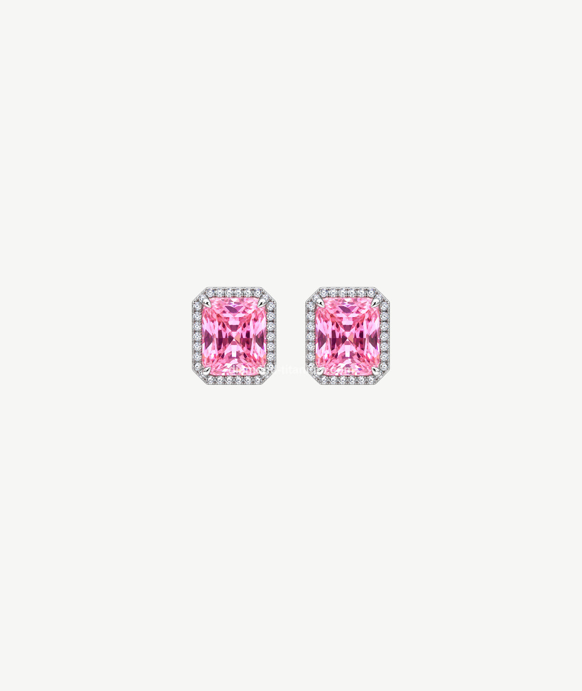 PINK HALO SILVER EARRINGS | أقراط فضة هالة بحجر وردي