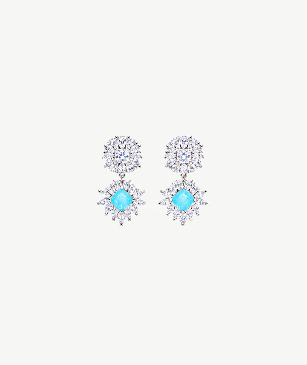 BLUE DROP SILVER EARRINGS | أقراط فضة متدلية بحجر أزرق
