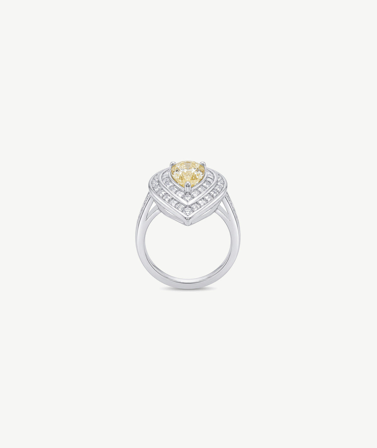 YELLOW HEART STONE SILVER RING | خاتم فضة بحجر أصفر على شكل قلب