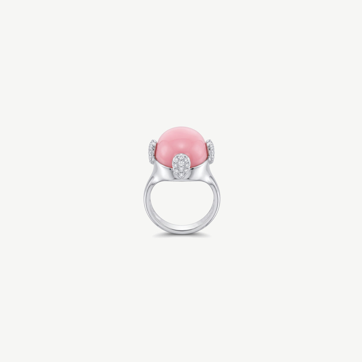 PINK STONE SILVER RING | خاتم فضة بحجر وردي