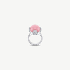PINK STONE SILVER RING | خاتم فضة بحجر وردي