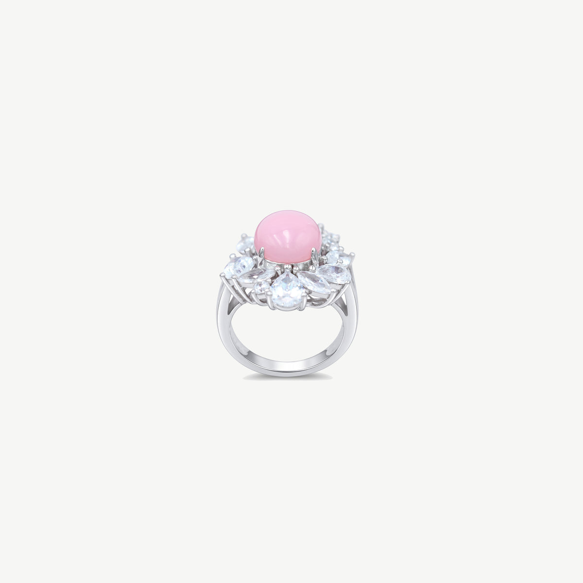 PINK STONE SILVER RING | خاتم فضة بحجر وردي