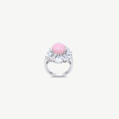 PINK STONE SILVER RING | خاتم فضة بحجر وردي