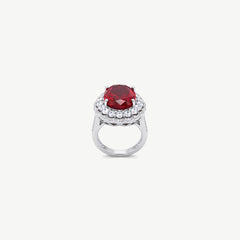 RED STONE SILVER RING | خاتم فضة بحجر أحمر