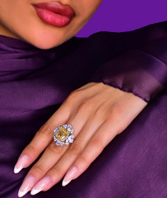 YELLOW STONE SILVER RING | خاتم فضة بحجر أصفر