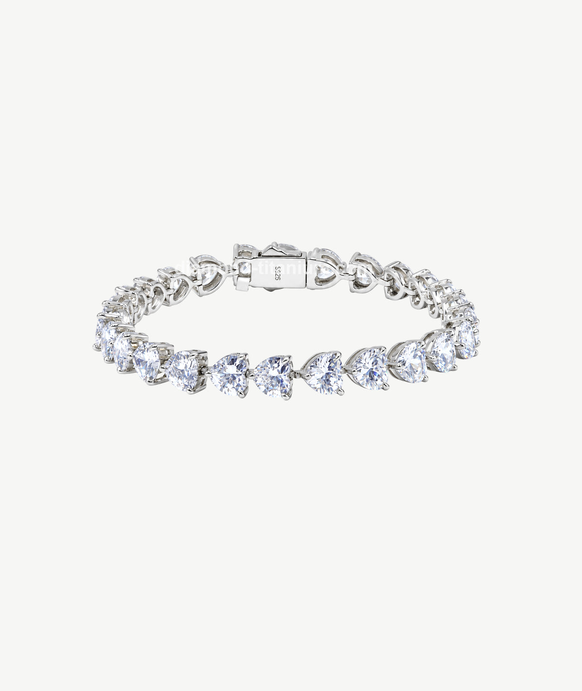 HEART STONE SILVER BRACELET | سوار فضة بأحجار على شكل قلب