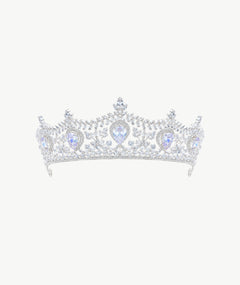 WHITE PEAR SILVER TIARA | تاج فضة بأحجار بيضاء كمثرى