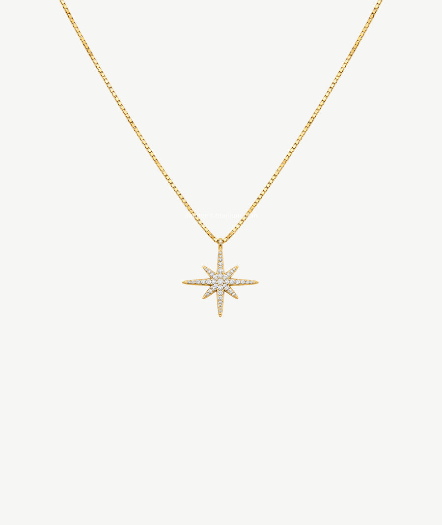STAR GOLD PLATED SILVER NECKLACE | قلادة فضة مطلية بالذهب بتصميم نجمة