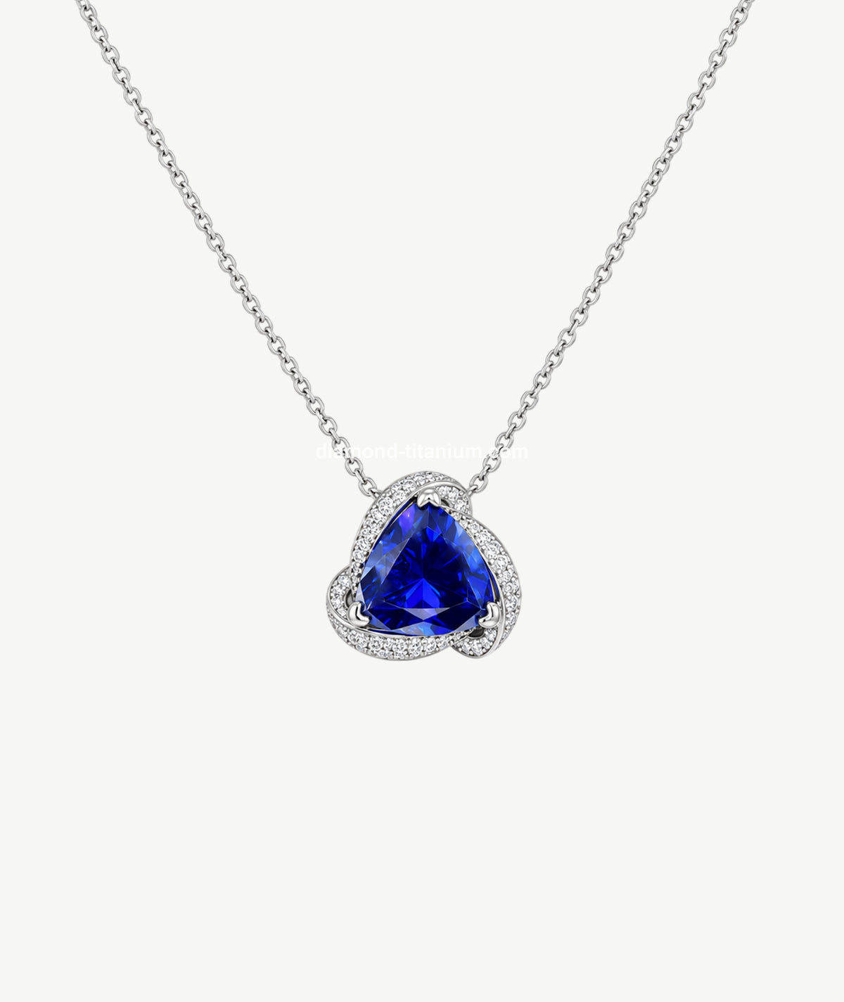BLUE TRILLION SILVER NECKLACE | عقد فضة بحجر أزرق مثلث