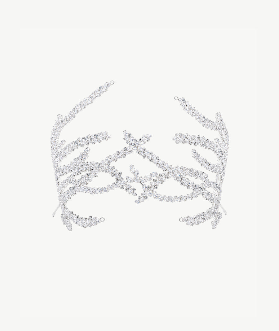 FLORAL SILVER TIARA | تاج فضة بتصميم زهري