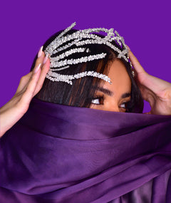 FLORAL SILVER TIARA | تاج فضة بتصميم زهري