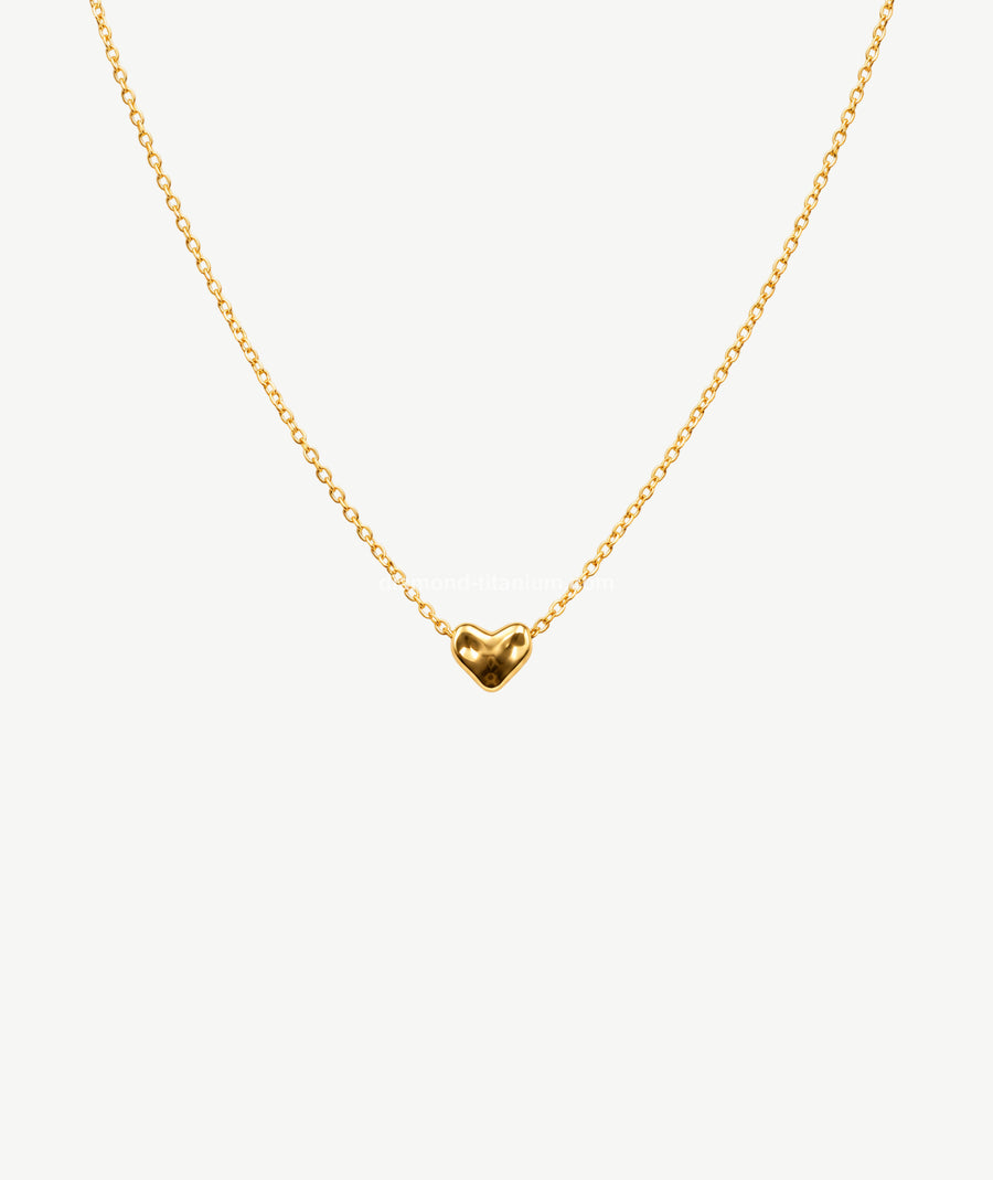 GOLD PLATED HEART SILVER NECKLACE | قلادة فضة مطلية بالذهب بقلب