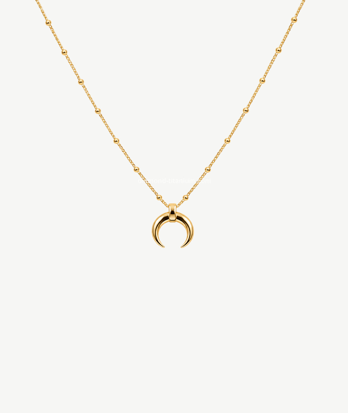 CRESCENT GOLD PLATED SILVER NECKLACE | قلادة فضة مطلية بالذهب بتصميم هلال